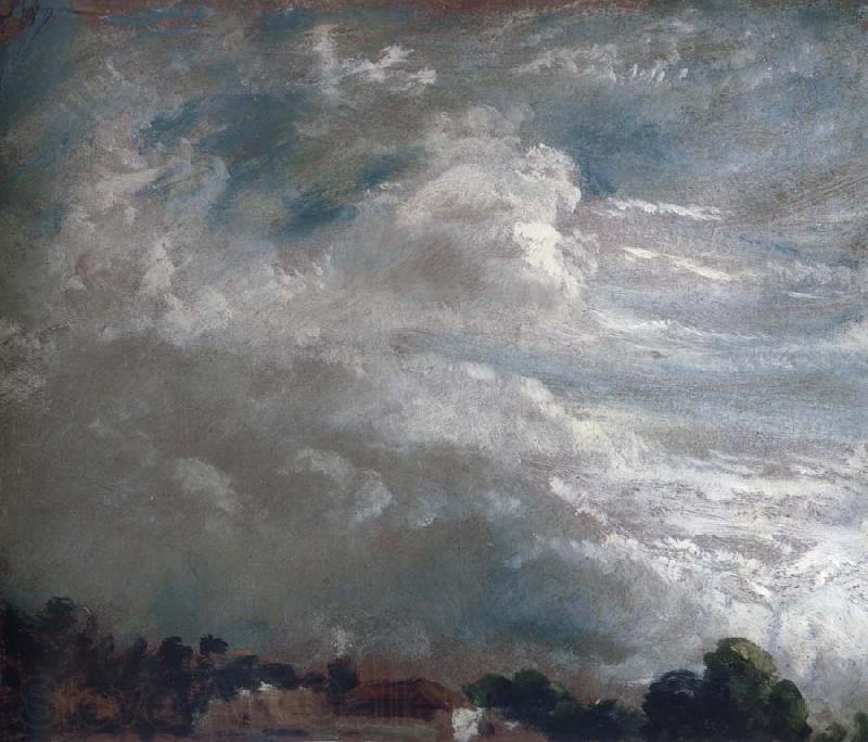 John Constable Cloud study,horizon of trees 27 September 1821 Norge oil painting art